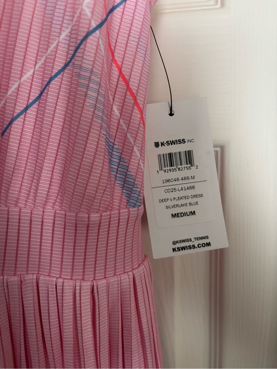 K-Swiss Dresses & Skirts - K-Swiss Pink Pleated Mini Dress with Blue and Red Accents